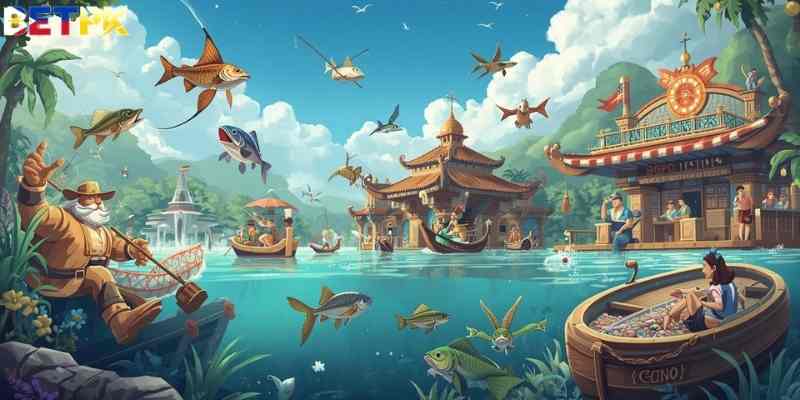Most fishing games include several basic elements